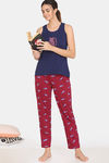 Zivame My Besties Cotton Pyjama Set - Beet Red — thumbnail 4